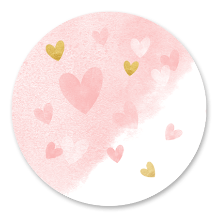 Dwarrelhartjes waterverf - roze goud